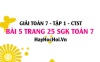 Giải bài 5 trang 25 Toán 7 Tập 1 SGK Chân trời sáng tạo